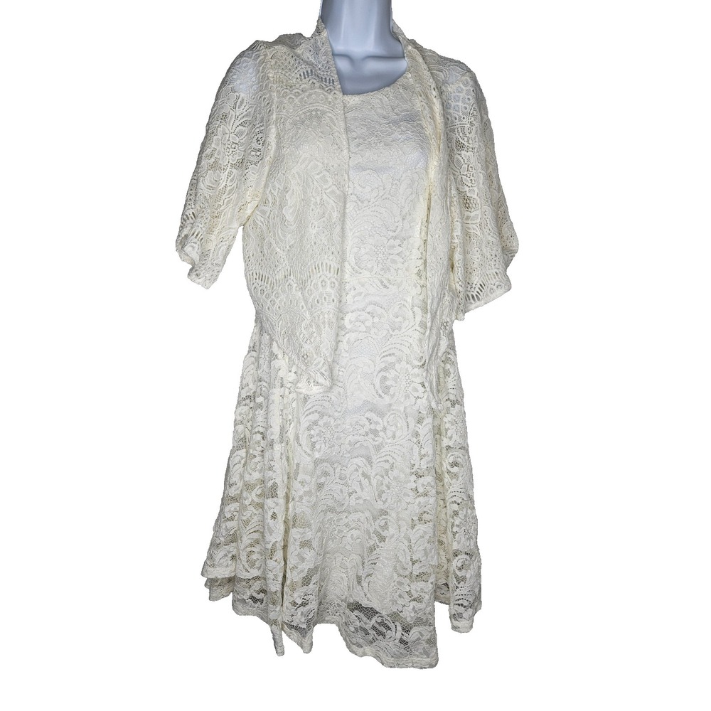 Torrid Lace Dress Plus Size 0 Boho Cottagecore Romantic Ivory Flowy